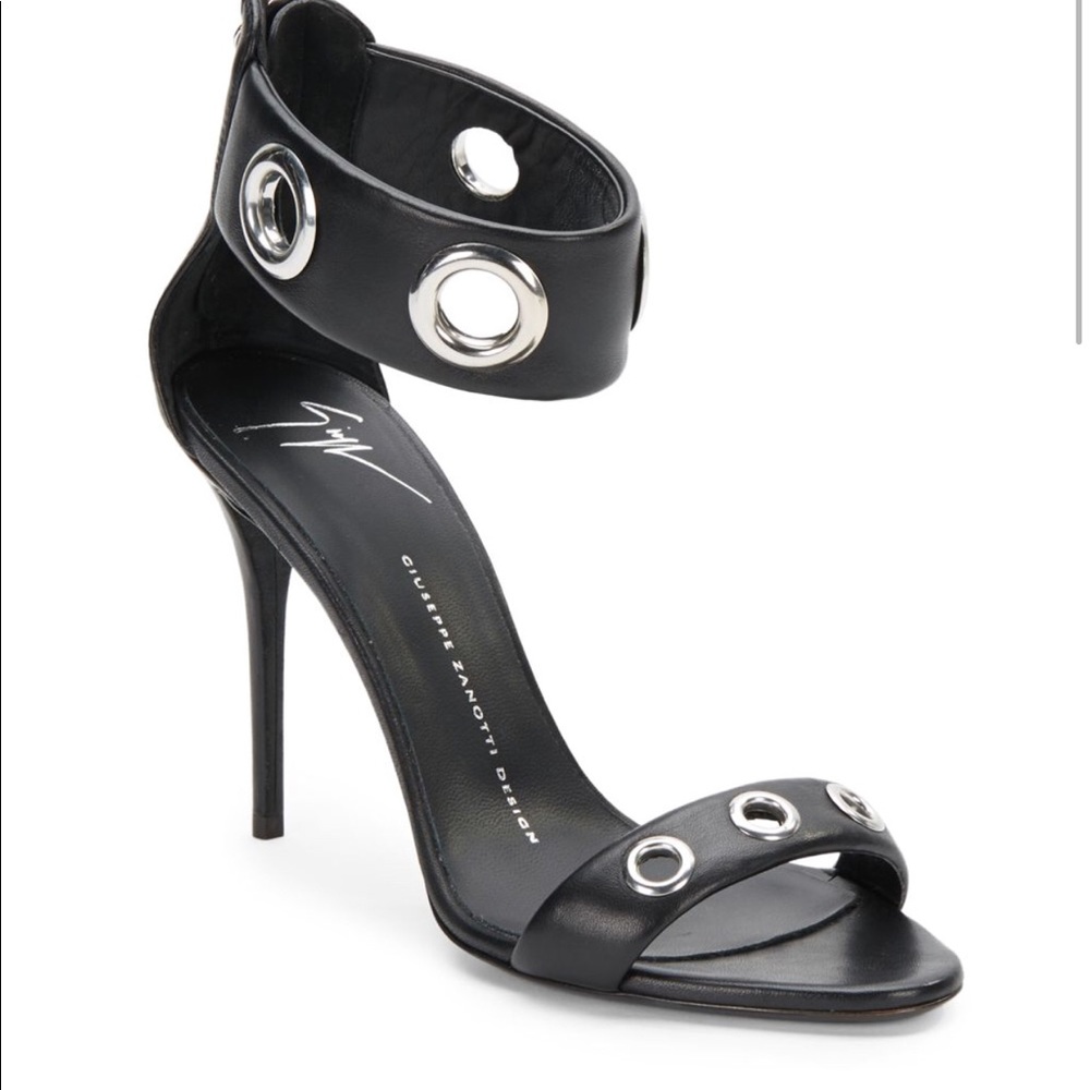 Giuseppe Zanotti Grommet Leather Sandals Size 37 - Picture 1 of 8